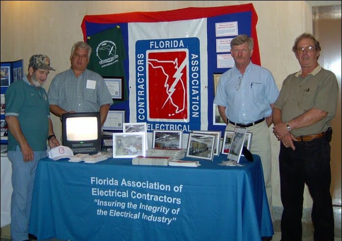 Mike Cauthen at a Florida Association of Electrical Contractors booth